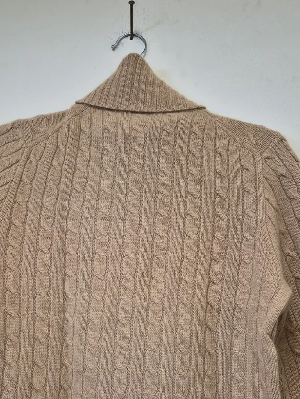 J. Crew Beige Cable-Knit Turtleneck Sweater Size L